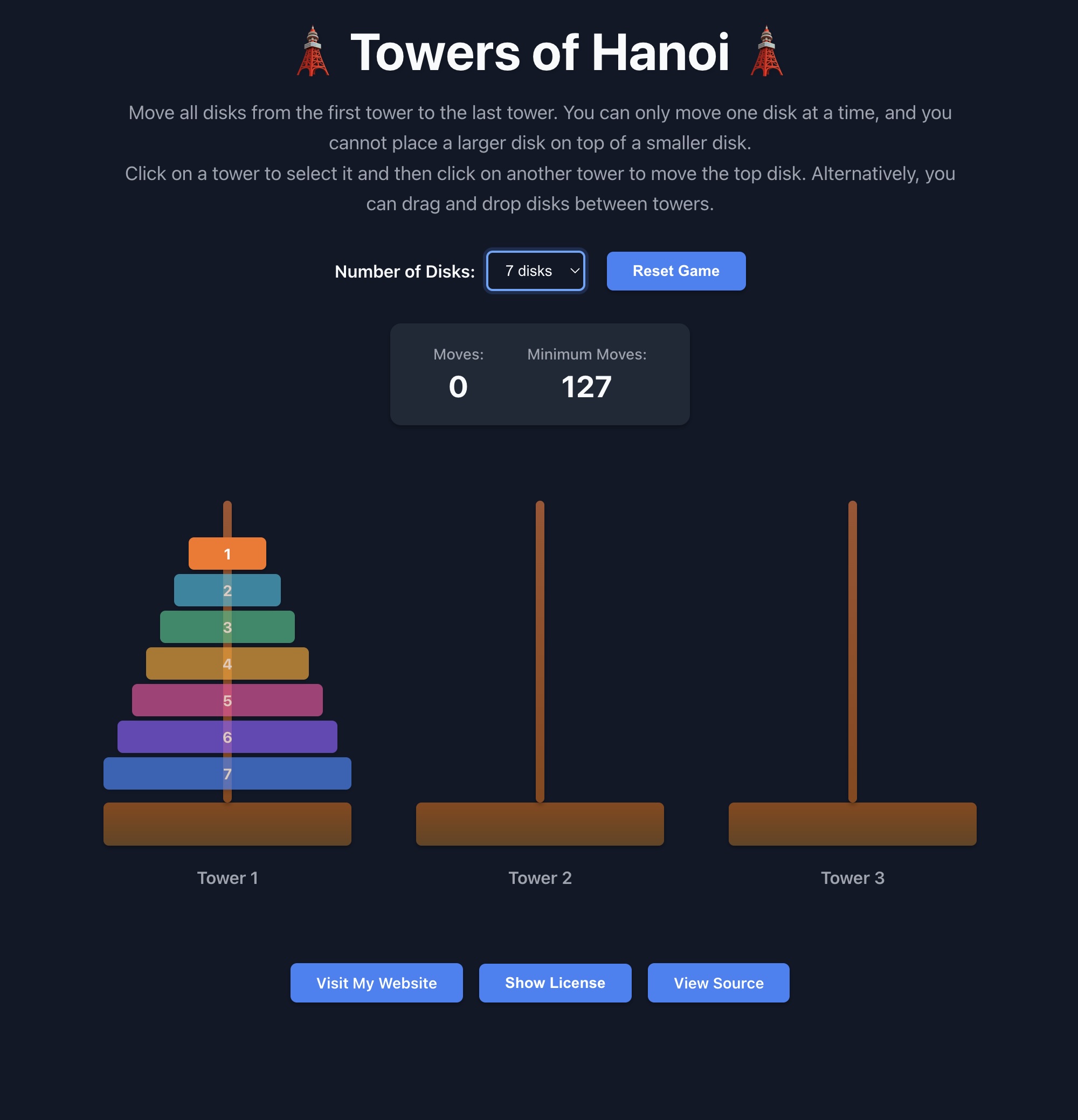 Towers of Hanoi (Dark)